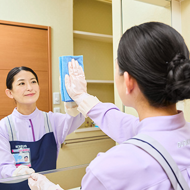 洗面所クリーニング 施工写真1